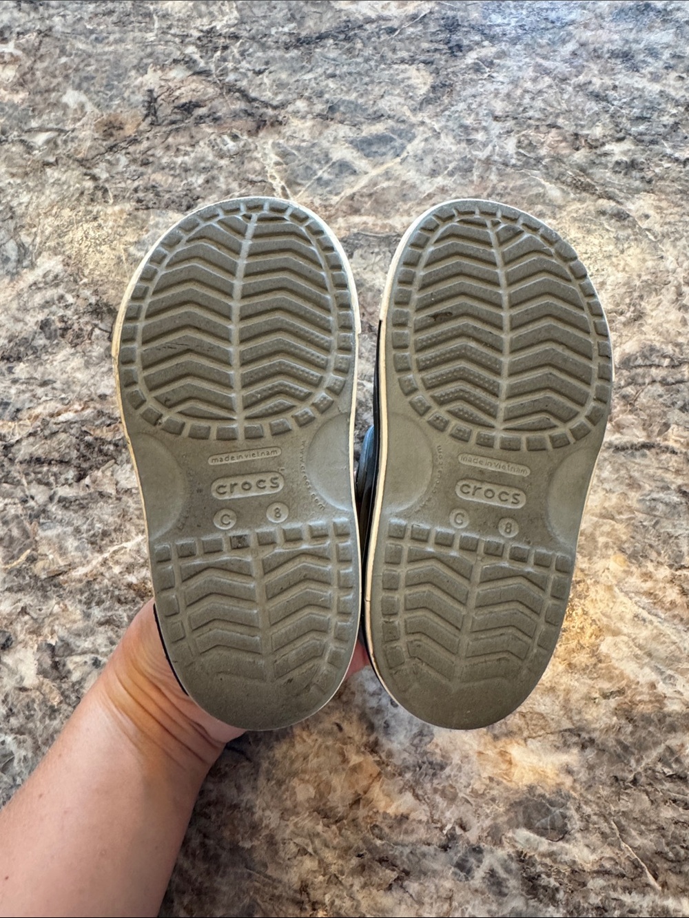 CROCS Kids' Gray Hook-and-Loop Sandals with Charms Size 8 - Picture 8 of 8
